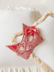 Katzenmaske mit Pailletten – Pink