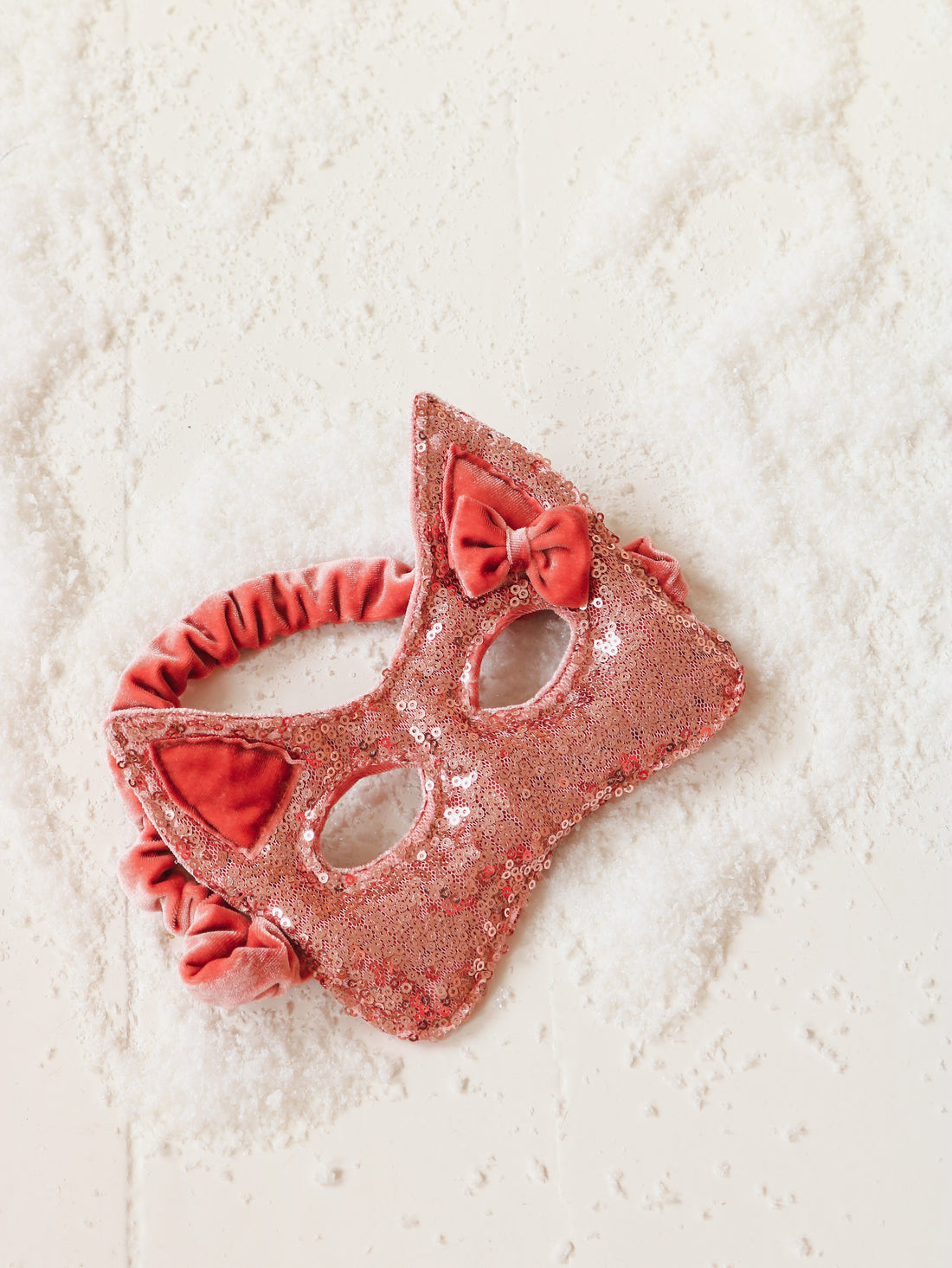Katzenmaske mit Pailletten – Pink – Detailansicht 4