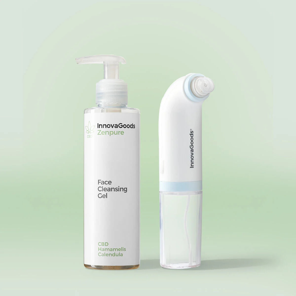 Zenpure CBD-Reinigungsgel und weißes Hyser Gesichtsreinigungsgerät
