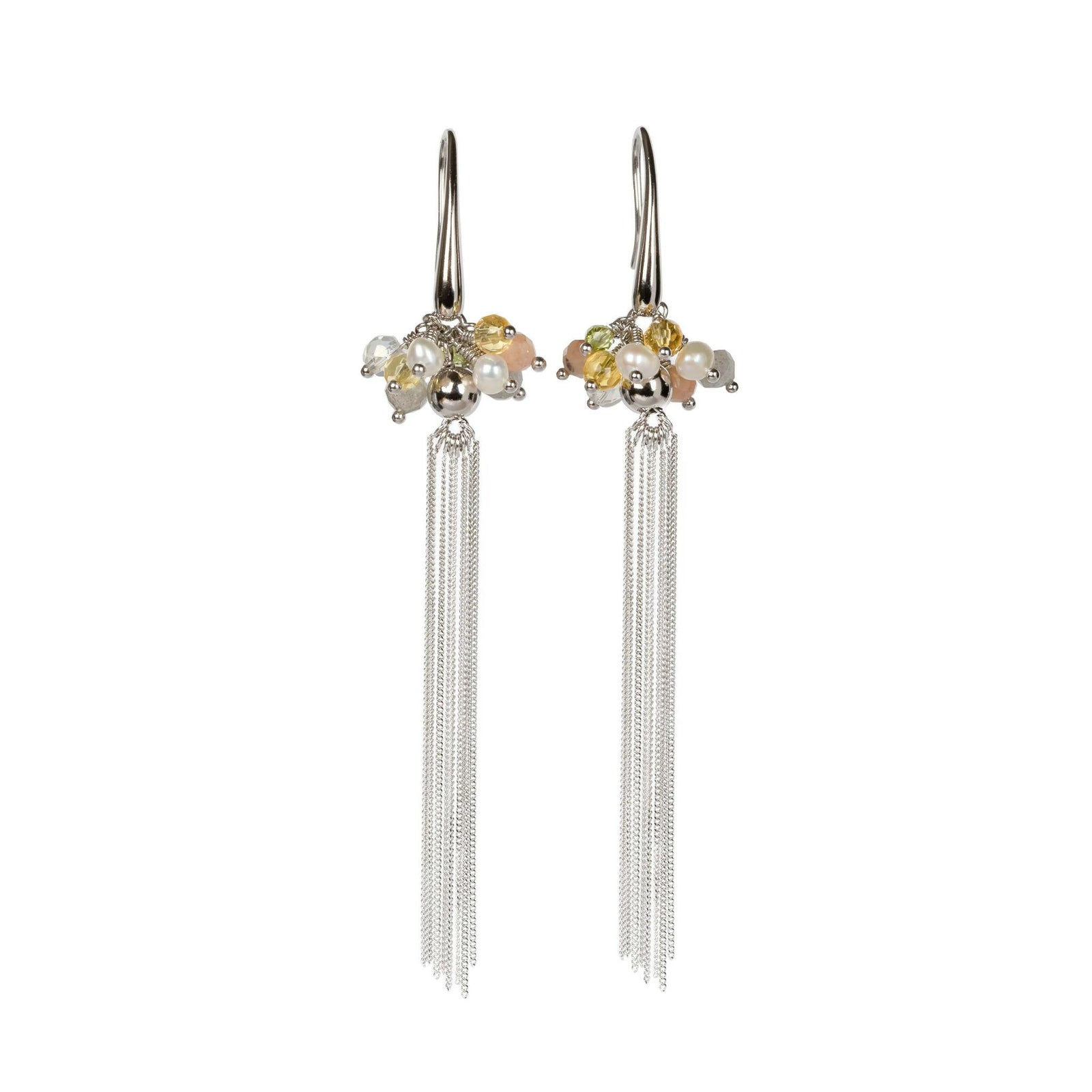 Cherie Color Tassel Ohrringe – Roségold und Silber – Produktansicht 2
