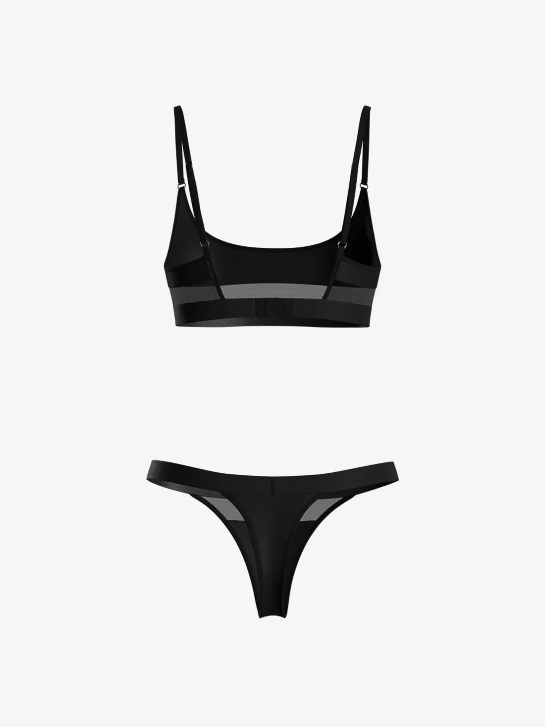 August Sabbe Classic Bralette und String Set Schwarz – Produktansicht 2
