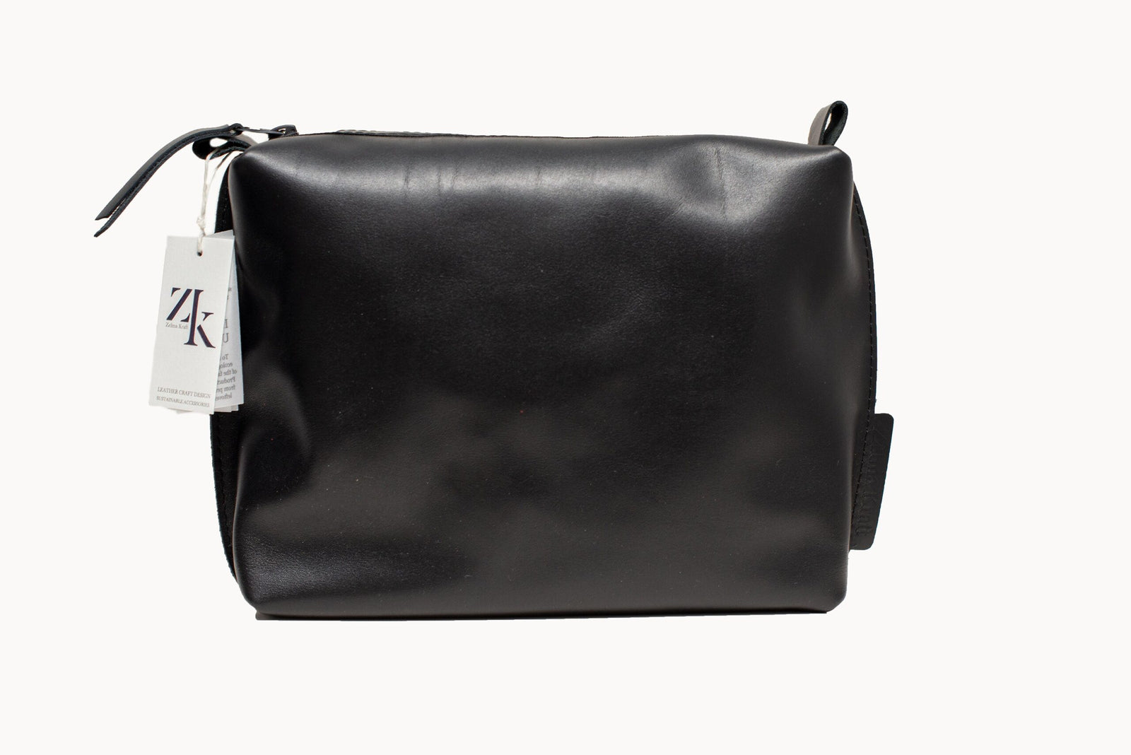 Leder-Kosmetiktasche – Schwarz, groß