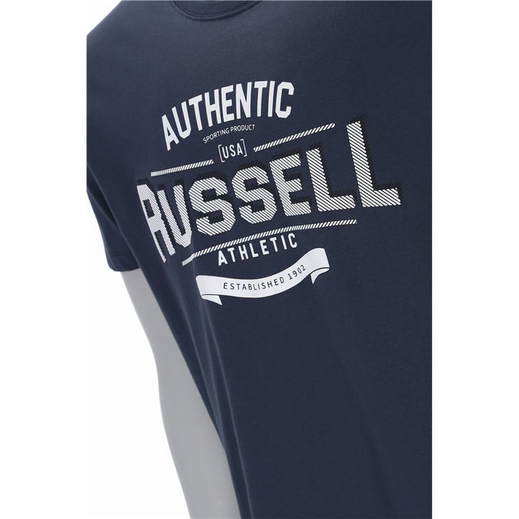 Herren Kurzarm T Shirt Russell Athletic Dunkelblau - Sport & Freizeit
