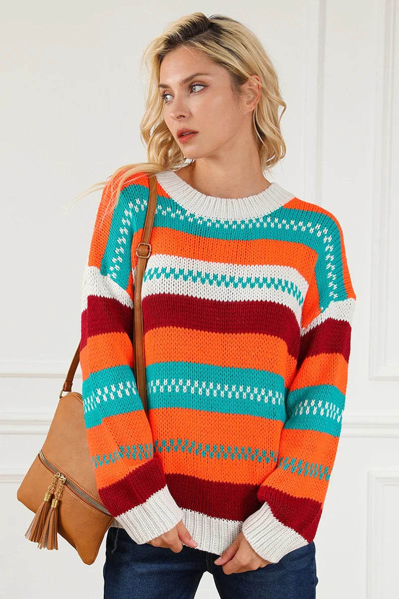 Damen Color-Pullover locker geschnitten