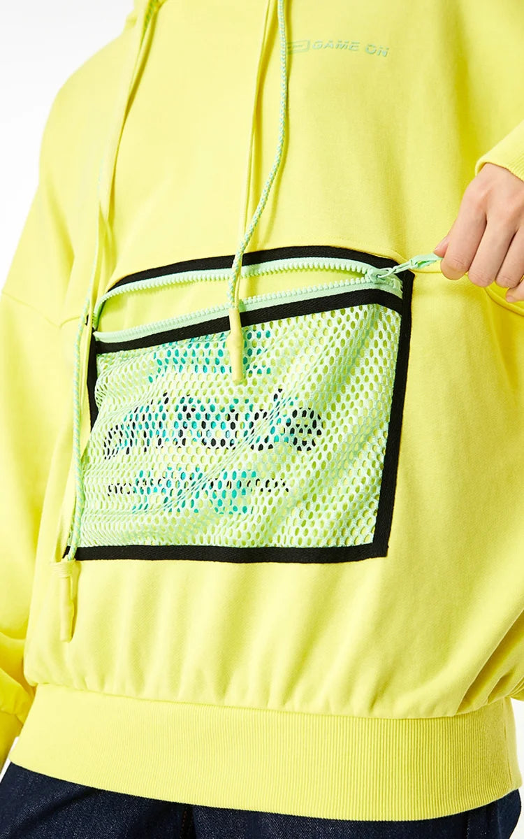 Damen Hoodie mit Mesh-Detail & Schriftzug – Produktansicht 4