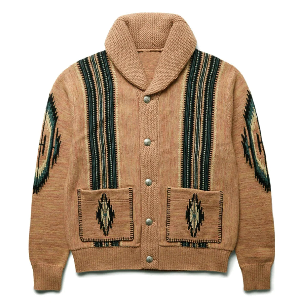 Damen Jacquard-Strickmantel für Herbst & Winter