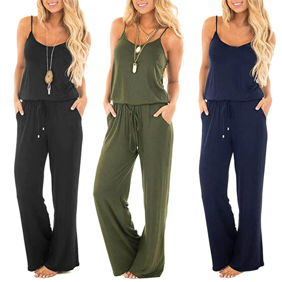 Damen Jumpsuit mit verstellbaren Trägern – Detailansicht 4