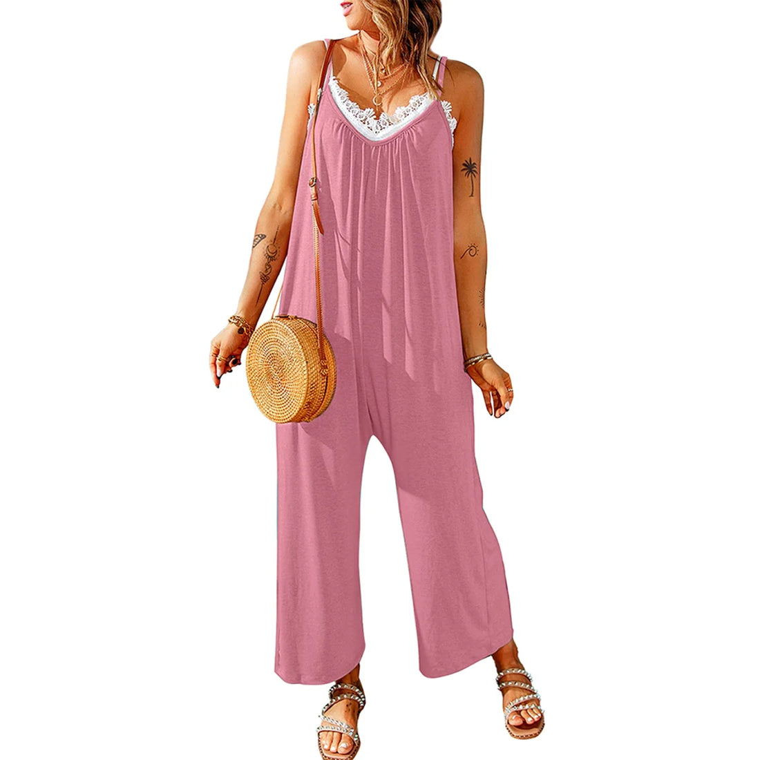 Damen Jumpsuit mit verstellbaren Trägern – Detailansicht 1
