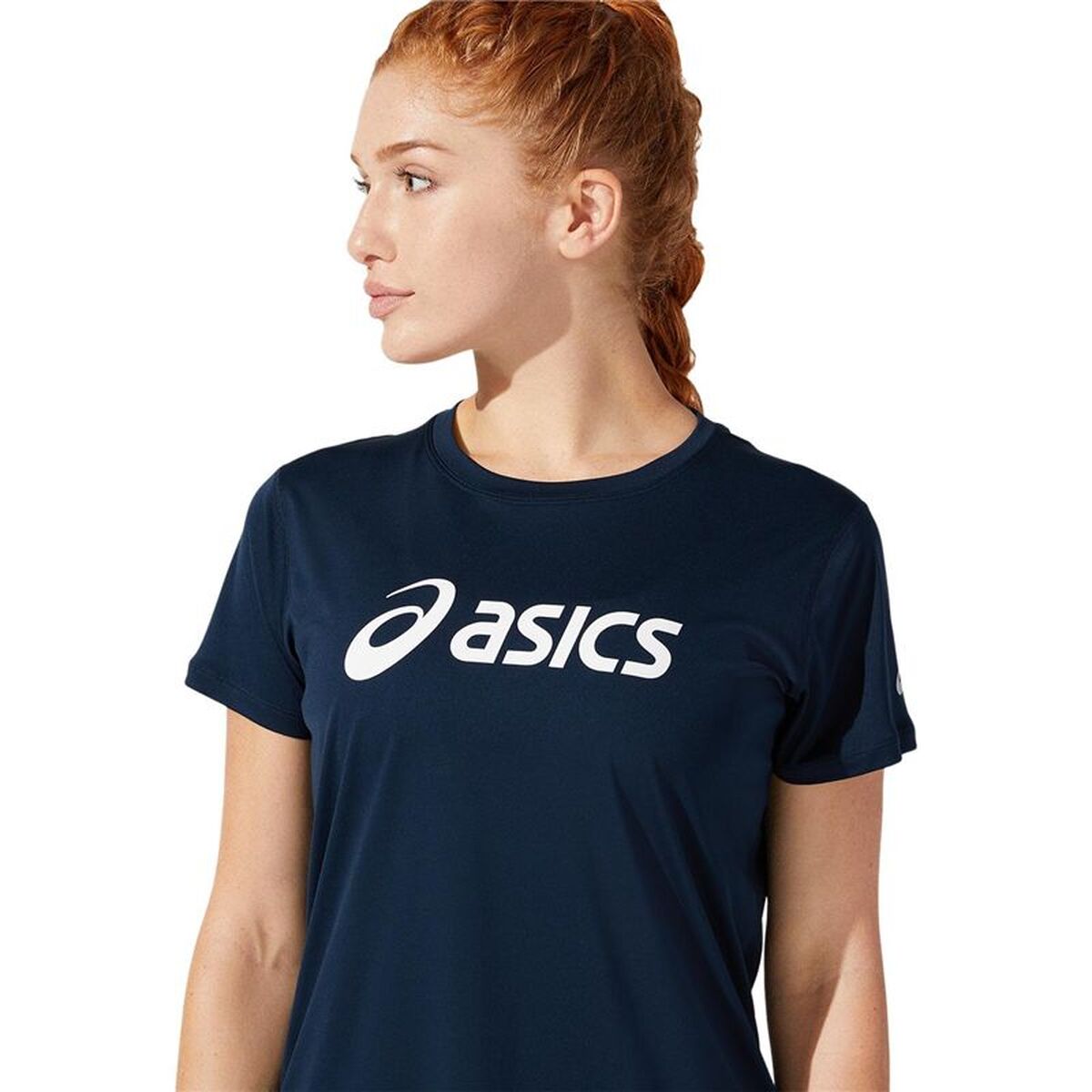 Damen Kurzarm T Shirt Asics 2012C330 400 Marineblau - Sport & Freizeit