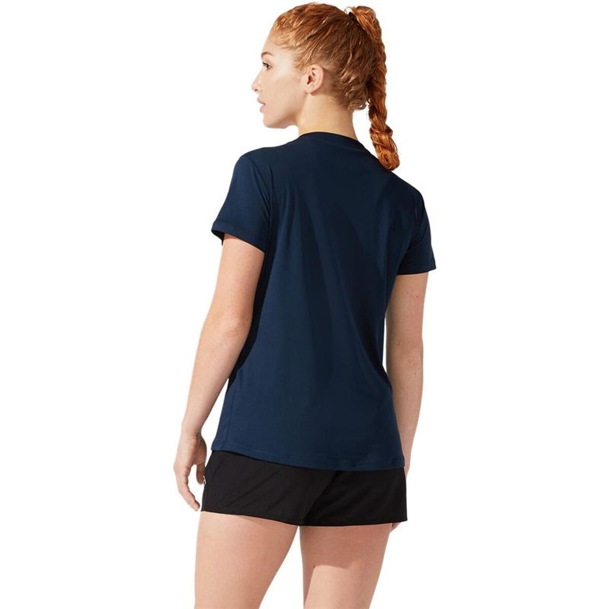 Damen Kurzarm T Shirt Asics 2012C330 400 Marineblau - Sport & Freizeit
