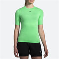 Damen Kurzarm T Shirt Brooks High Point grün