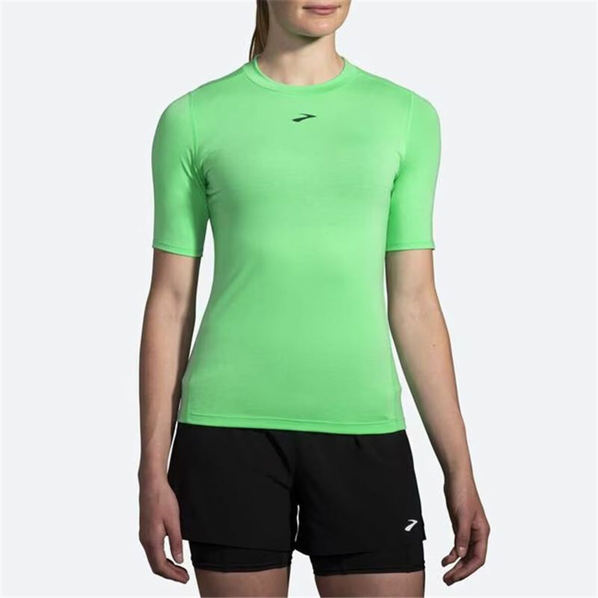 Damen Kurzarm T Shirt Brooks High Point grün