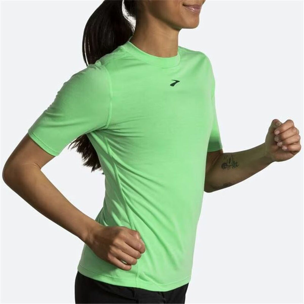 Damen Kurzarm T Shirt Brooks High Point grün
