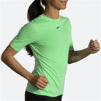 Damen Kurzarm T Shirt Brooks High Point grün