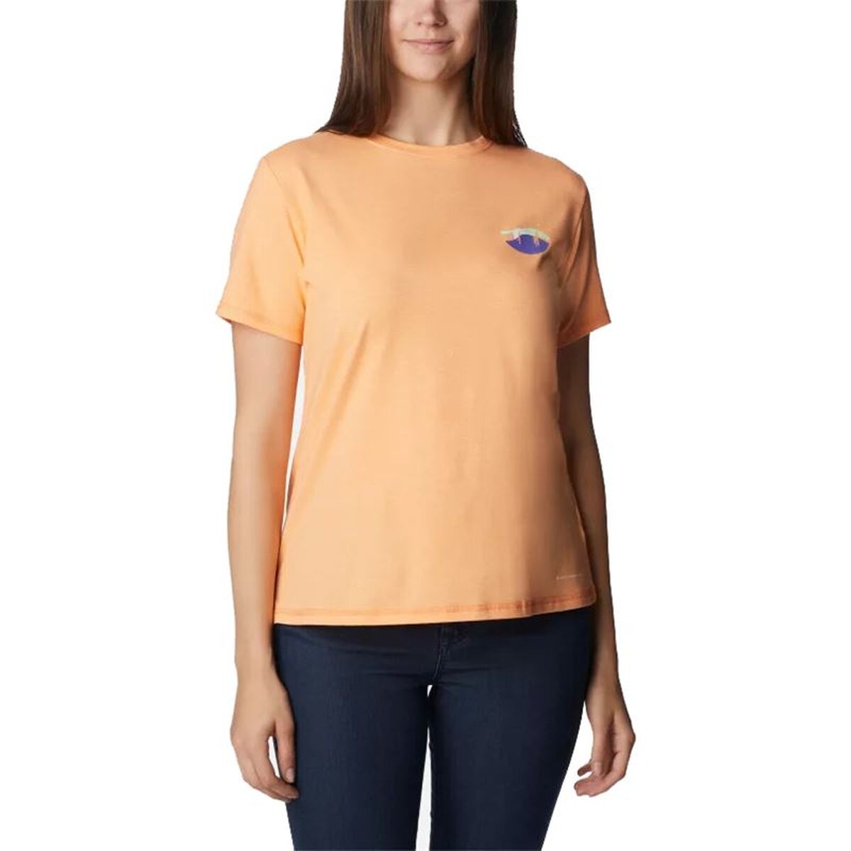 Damen Kurzarm T Shirt Columbia Lachsfarben XS - Sport & Freizeit