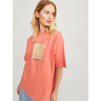 Damen Kurzarm T Shirt Jack Jones Jxpaige Orange - Mode & Accessoires