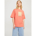 Damen Kurzarm T Shirt Jack Jones Jxpaige Orange - Mode & Accessoires