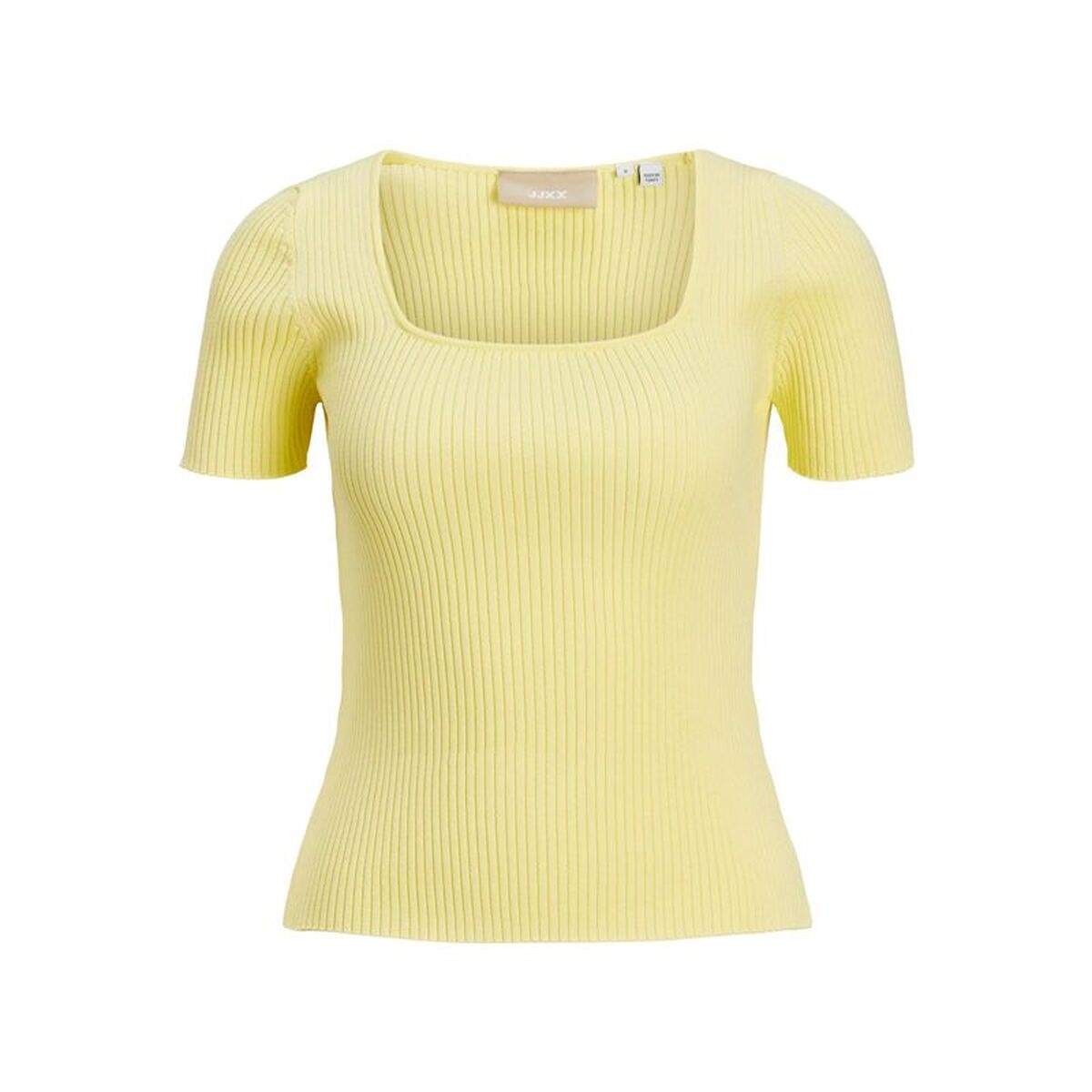 Damen Kurzarm T Shirt Jack Jones Jxsky Ss Knit Gelb - Mode & Accessoires