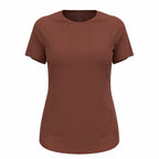 Damen Kurzarm T Shirt Odlo Essential 365 Braun