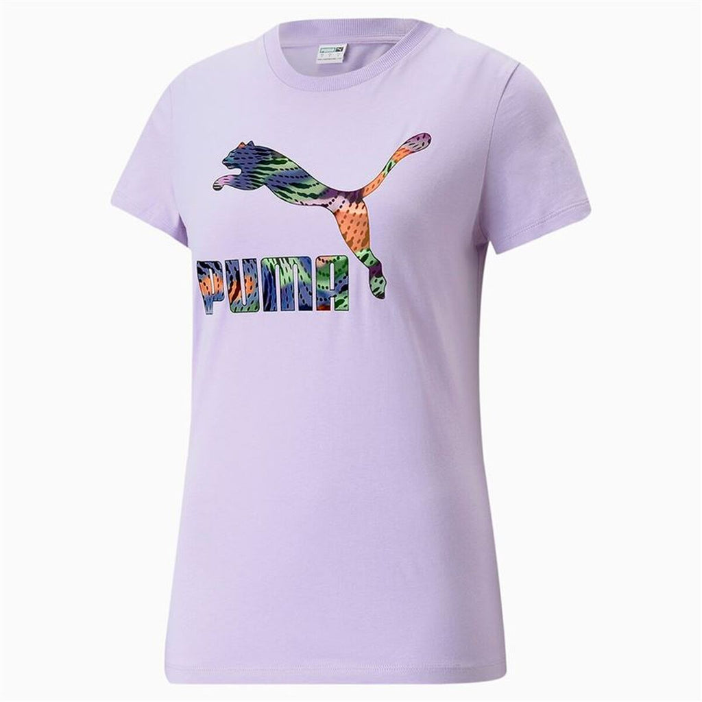 Damen Kurzarm T Shirt Puma Classics Lavendel - Mode & Accessoires