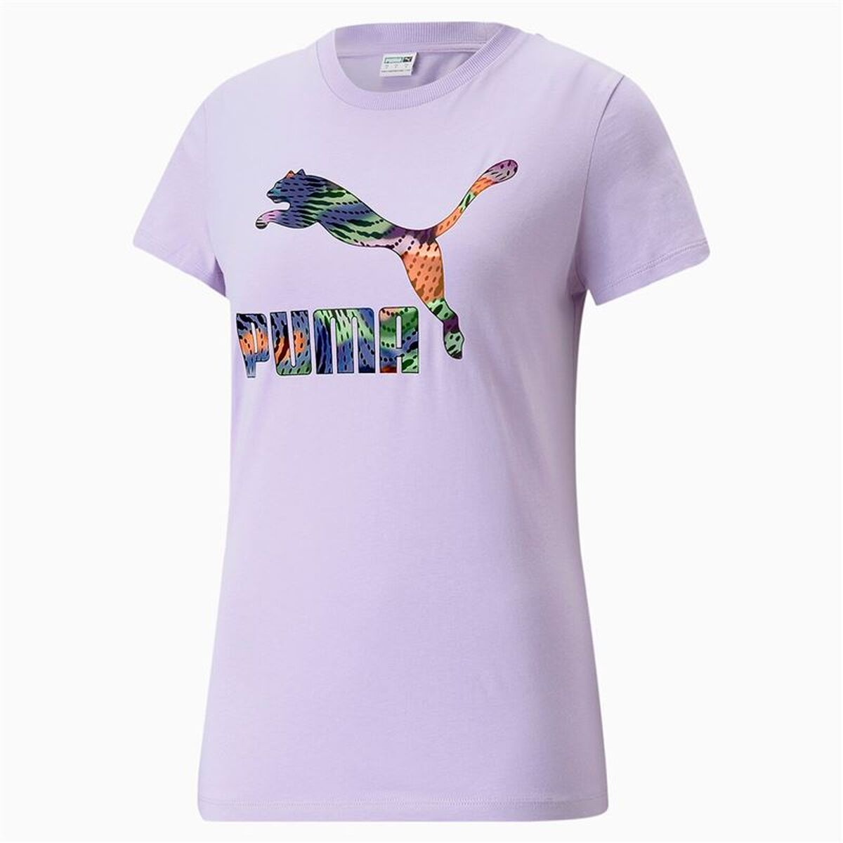 Damen Kurzarm T Shirt Puma Classics Lavendel - Mode & Accessoires