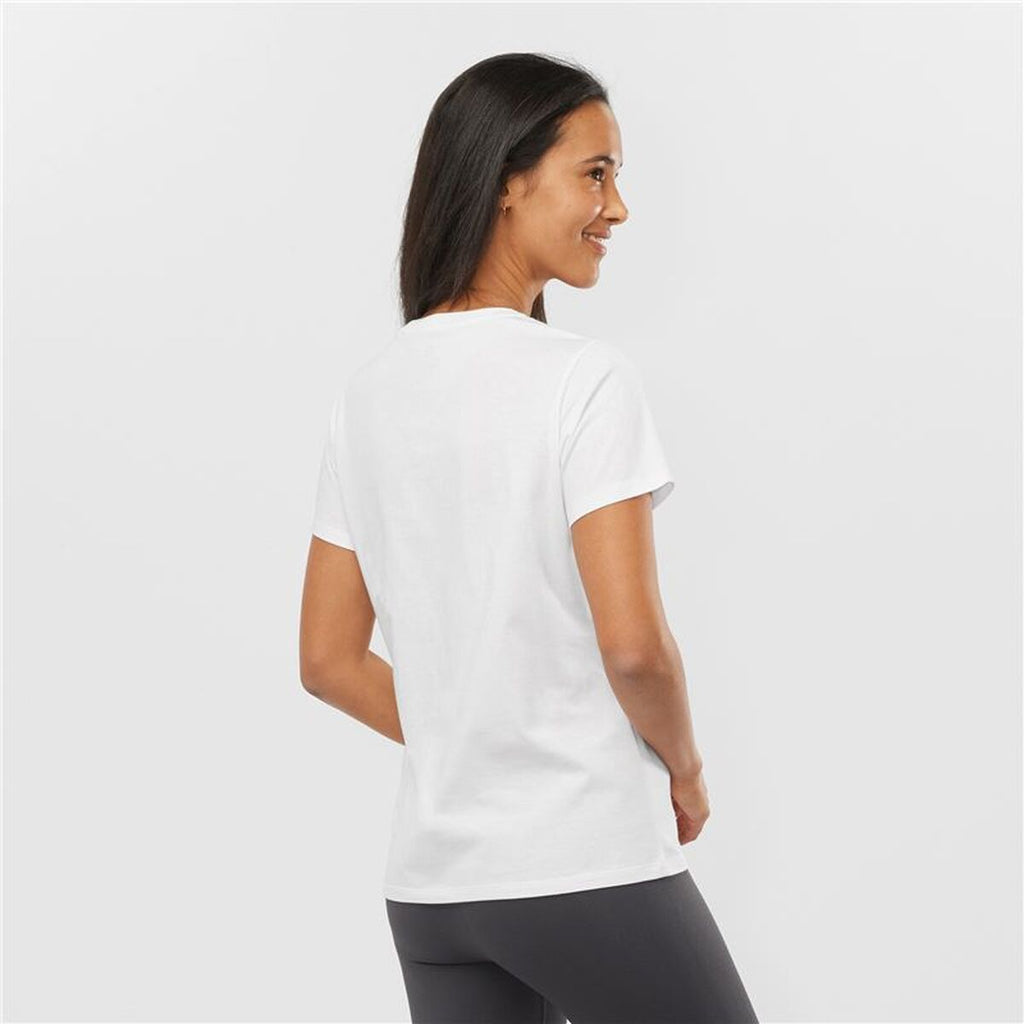 Damen Kurzarm T Shirt Salomon LC1644800 Weiß S - Sport & Freizeit