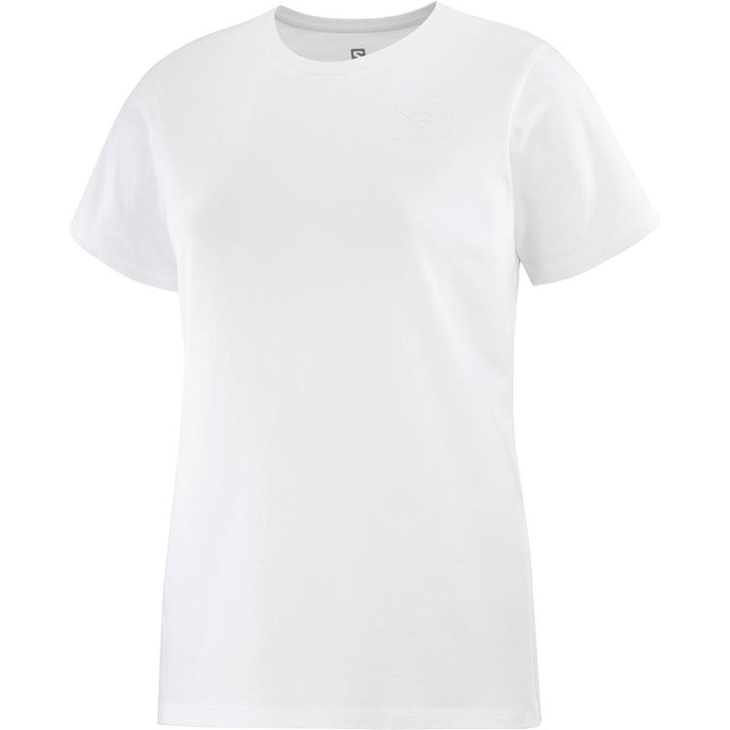 Damen Kurzarm T Shirt Salomon LC1644800 Weiß S - Sport & Freizeit