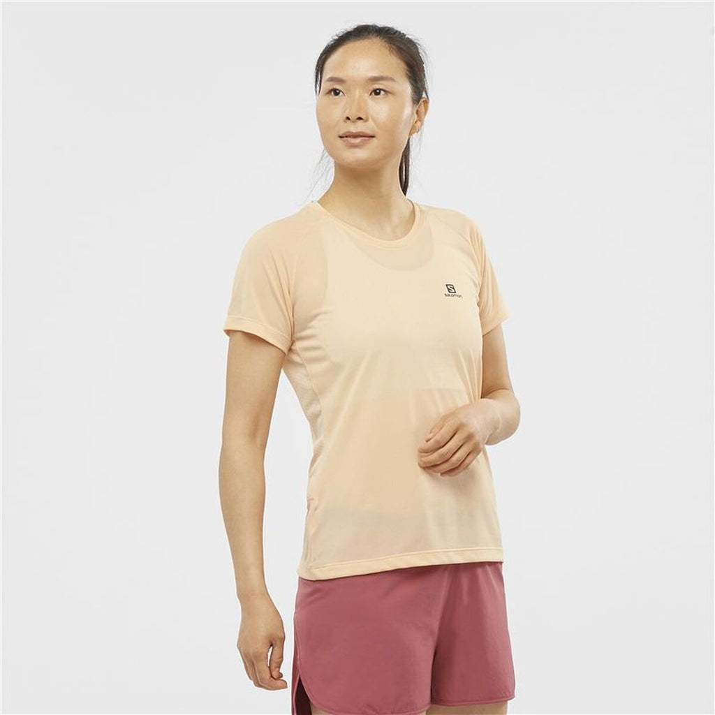 Damen Kurzarm T Shirt Salomon LC1727700 Gelb - Sport & Freizeit