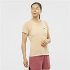 Damen Kurzarm T Shirt Salomon LC1727700 Gelb - Sport & Freizeit