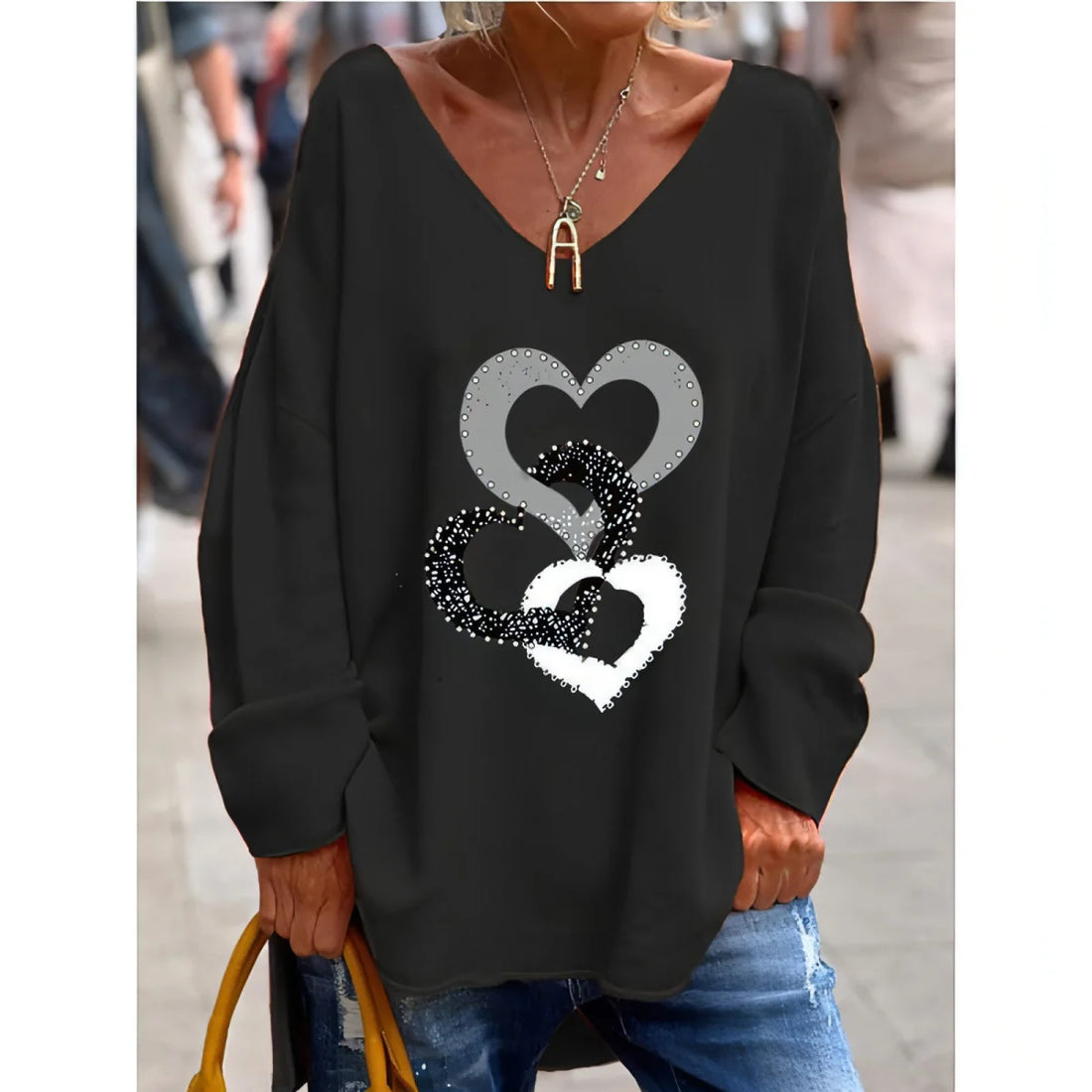Damen Longsleeve locker geschnitten – Detailansicht 5