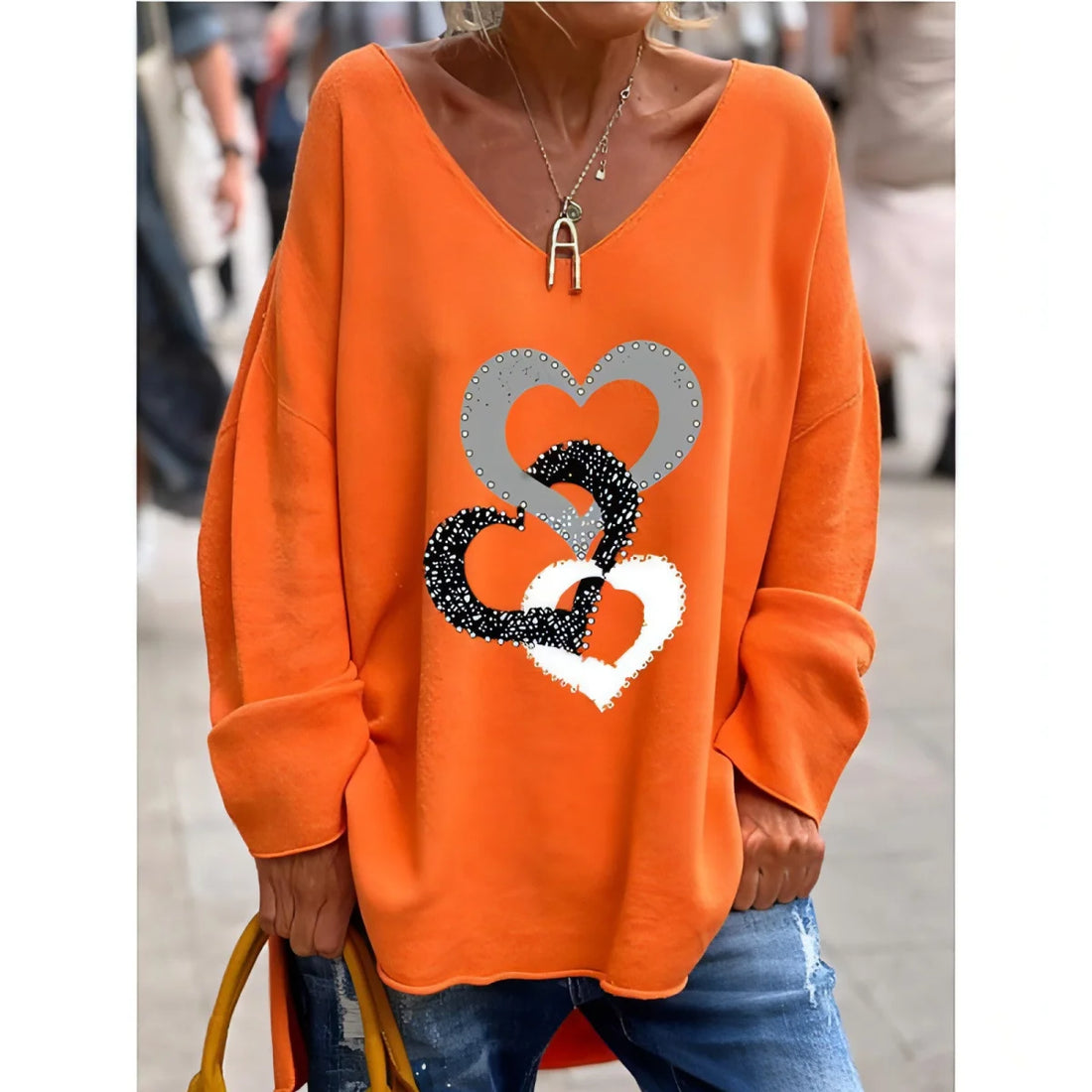 Damen Longsleeve locker geschnitten – Detailansicht 3