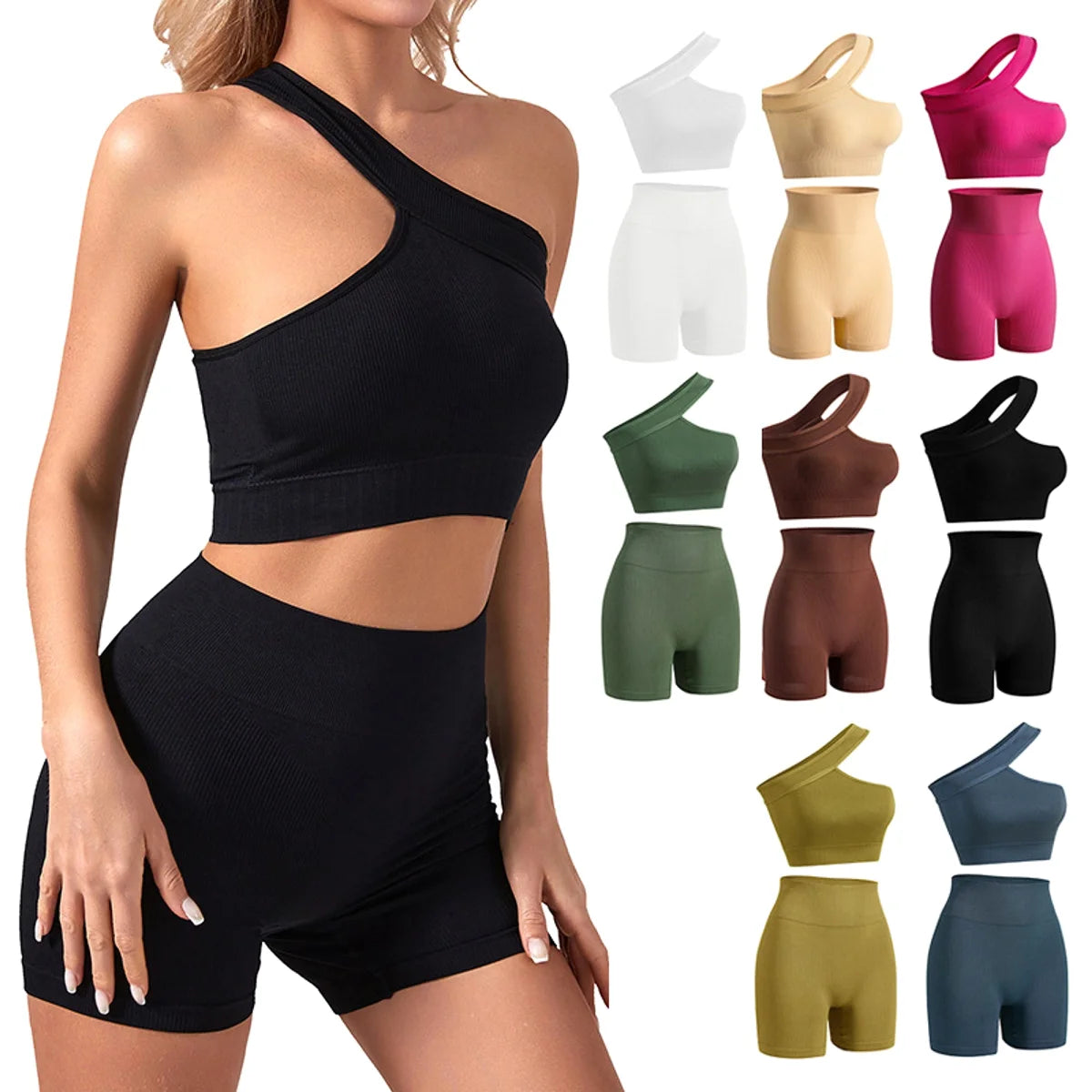 Damen Off-Shoulder Fitness-Set