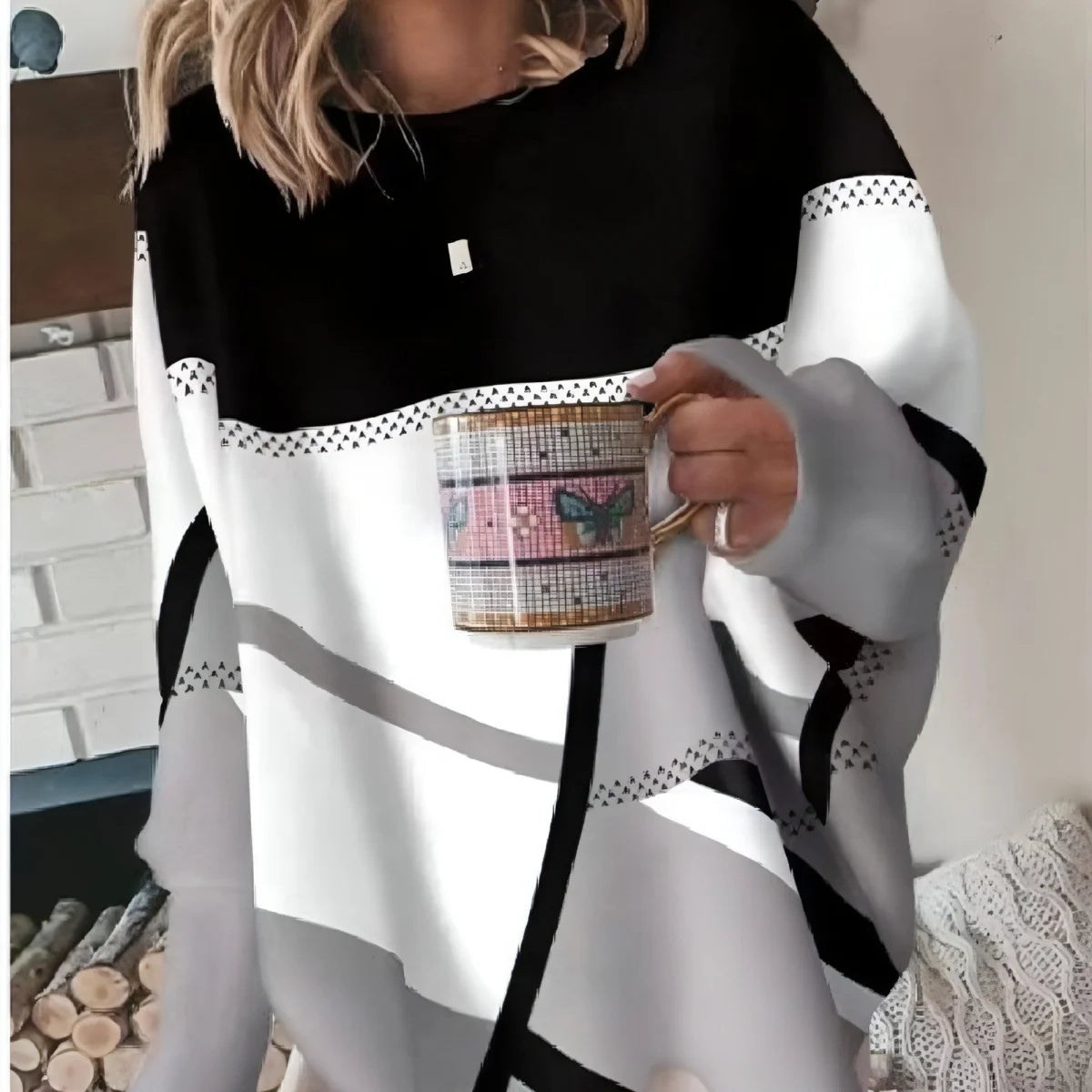 Damen Print-Longsleeve mit Rundhals – Produktansicht 3