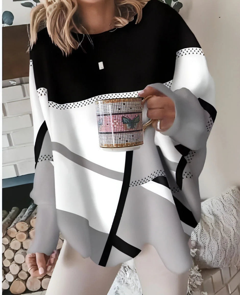 Damen Print-Longsleeve mit Rundhals – Detailansicht 2