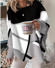 Damen Print-Longsleeve mit Rundhals