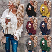 Damen Pullover mit Fransen, locker geschnitten