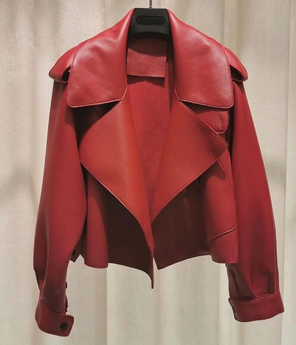 Damen Retro-Jacke in Lederoptik – Produktansicht 3