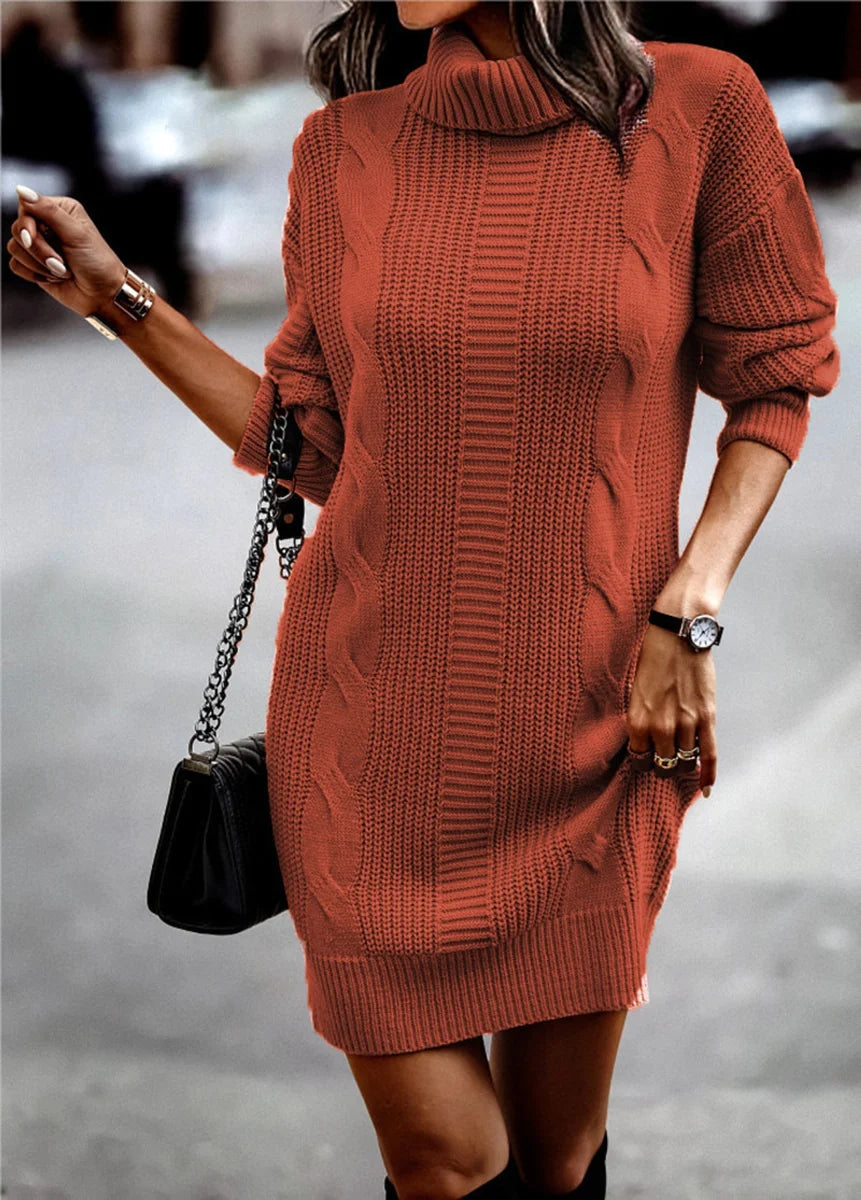 Damen Rollkragen-Strickkleid figurbetont – Produktansicht 4