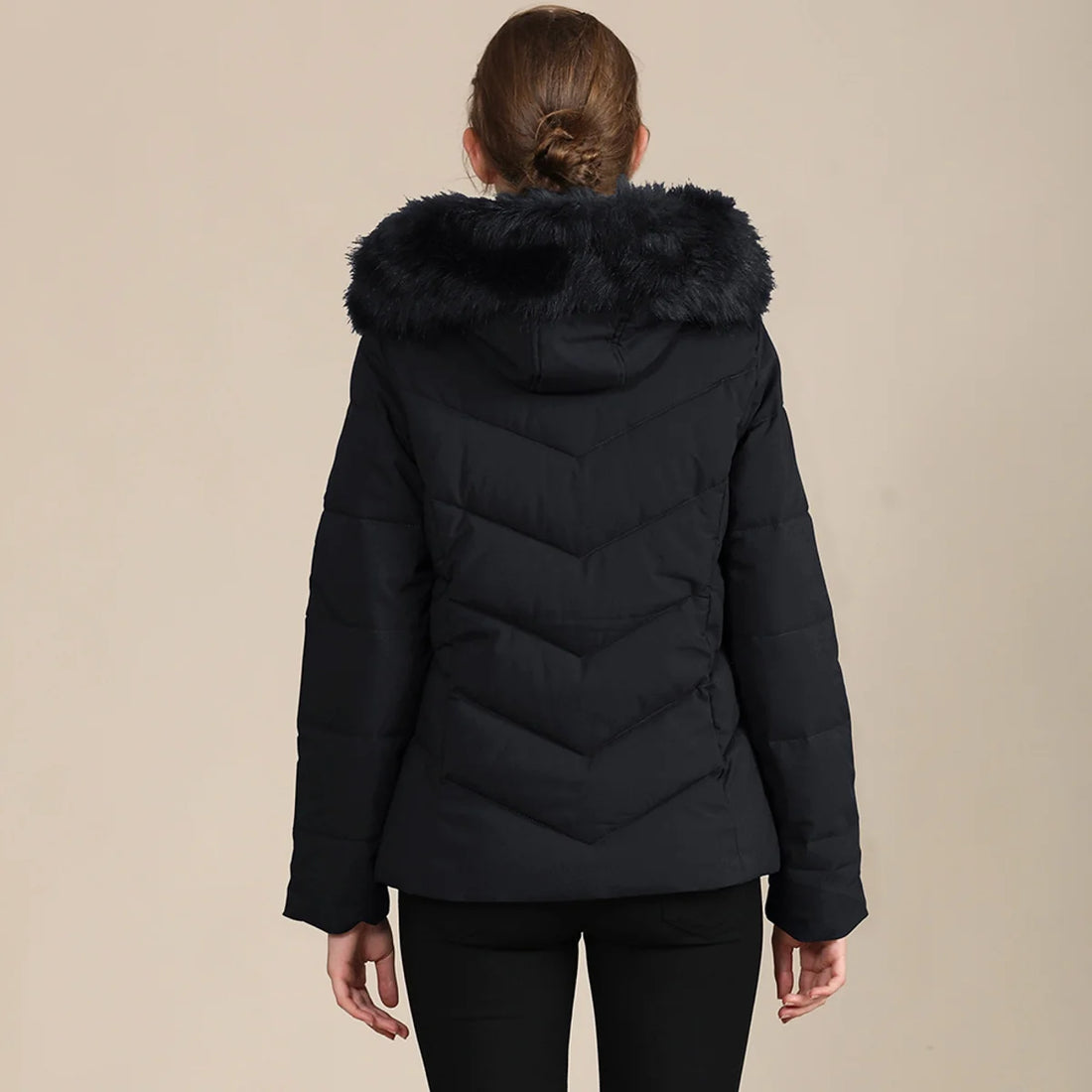 Damen Steppjacke mit Baumwollwattierung – Detailansicht 1