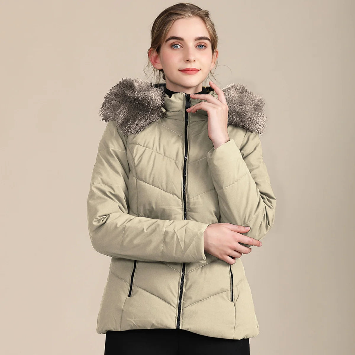 Damen Steppjacke mit Baumwollwattierung – Produktansicht 5