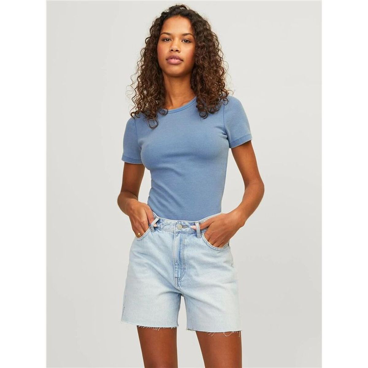 Damen T Shirt Jack Jones Jxfrankie Wash Ss Indigo - Mode & Accessoires