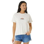 Damen T Shirt Rip Curl Brighter Sun Relaxed Weiß - Mode & Accessoires