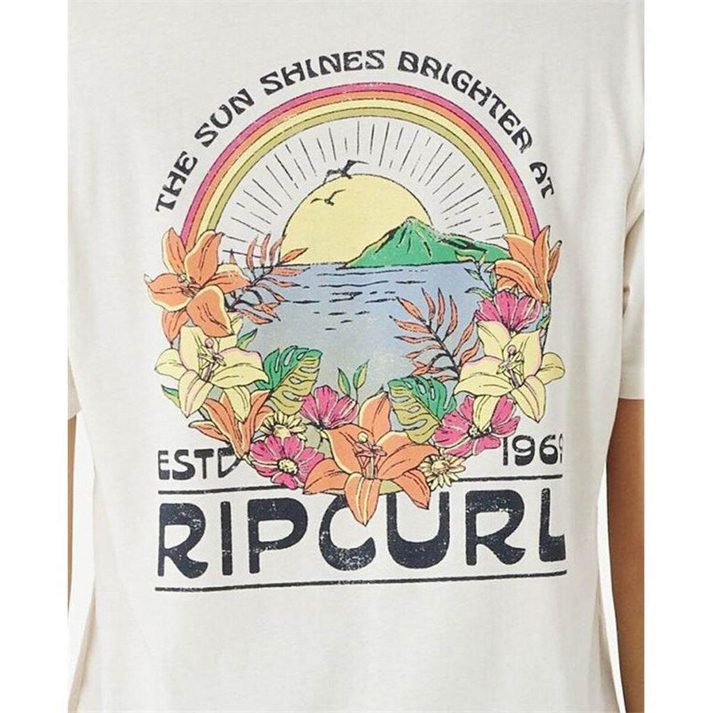 Damen T Shirt Rip Curl Brighter Sun Relaxed Weiß - Mode & Accessoires