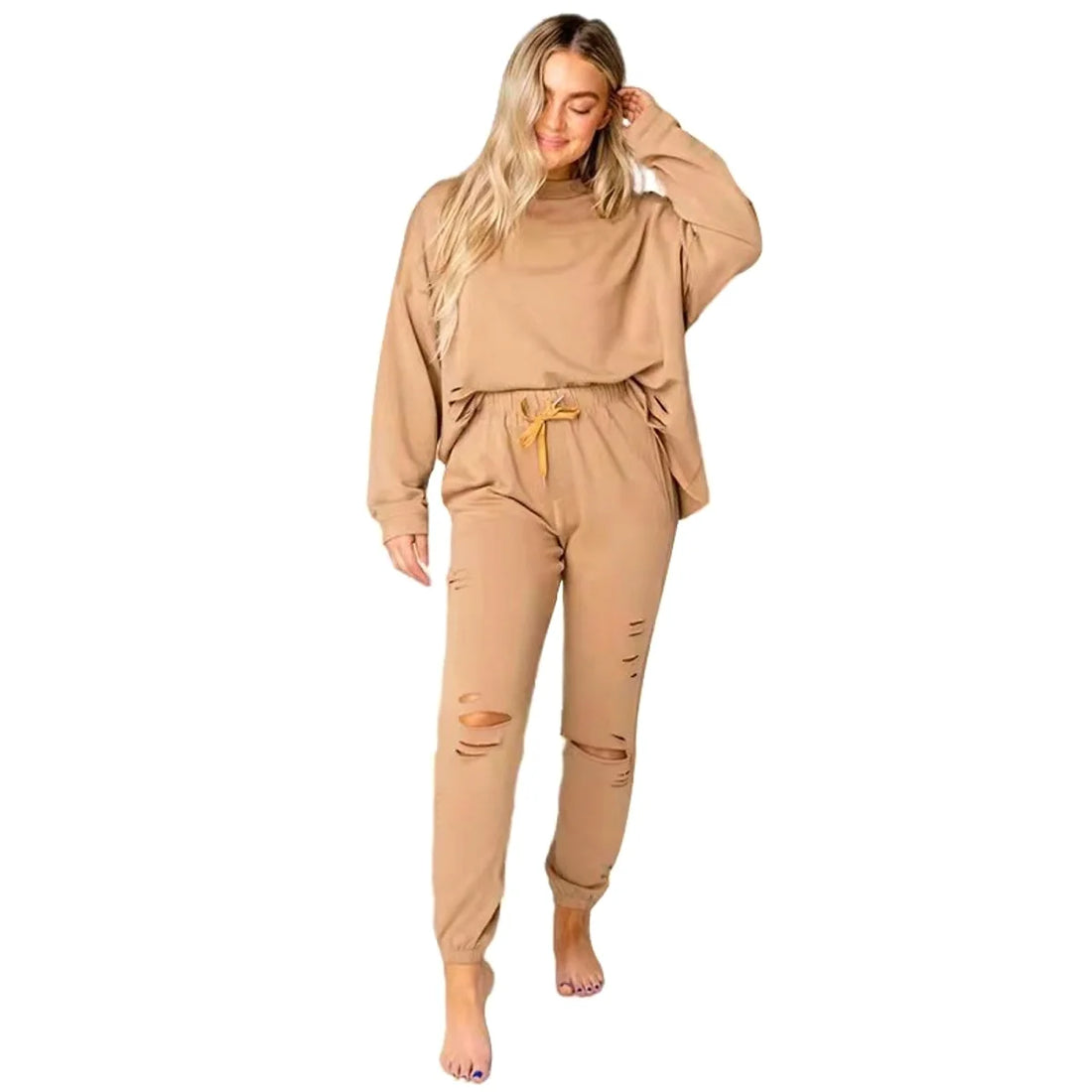 Damen Trainingsanzug mit Used-Details – Detailansicht 2