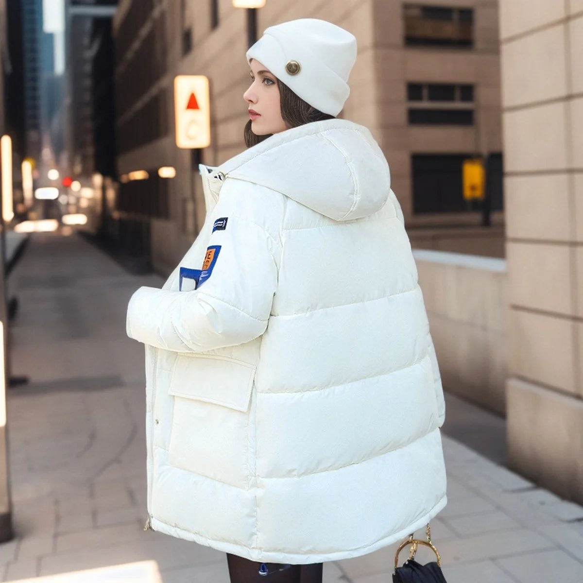 Damen Wende-Steppjacke mit Kapuze – ausgewählte Produktansicht