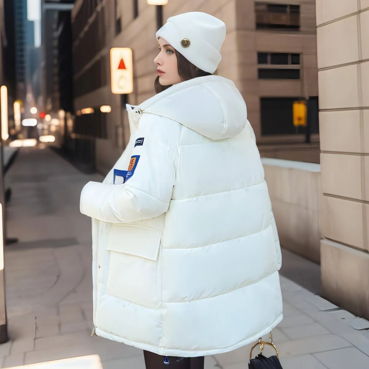 Damen Wende-Steppjacke mit Kapuze – Produktansicht 4