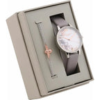 Olivia Burton Damenuhr OBGSET45 30 mm Grau Lederarmband