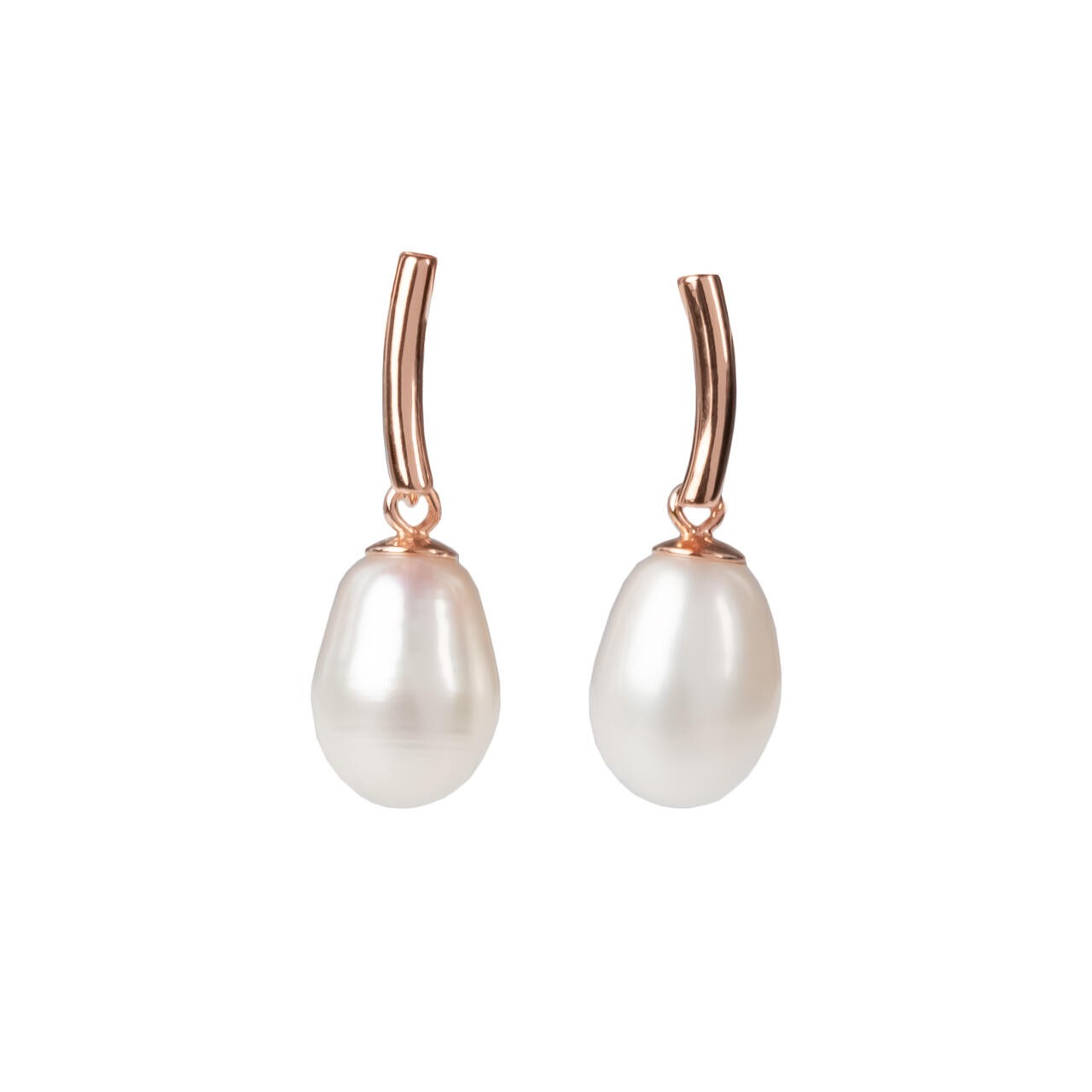 DayCharm Pearl Drop Ohrringe – Roségold und Silber