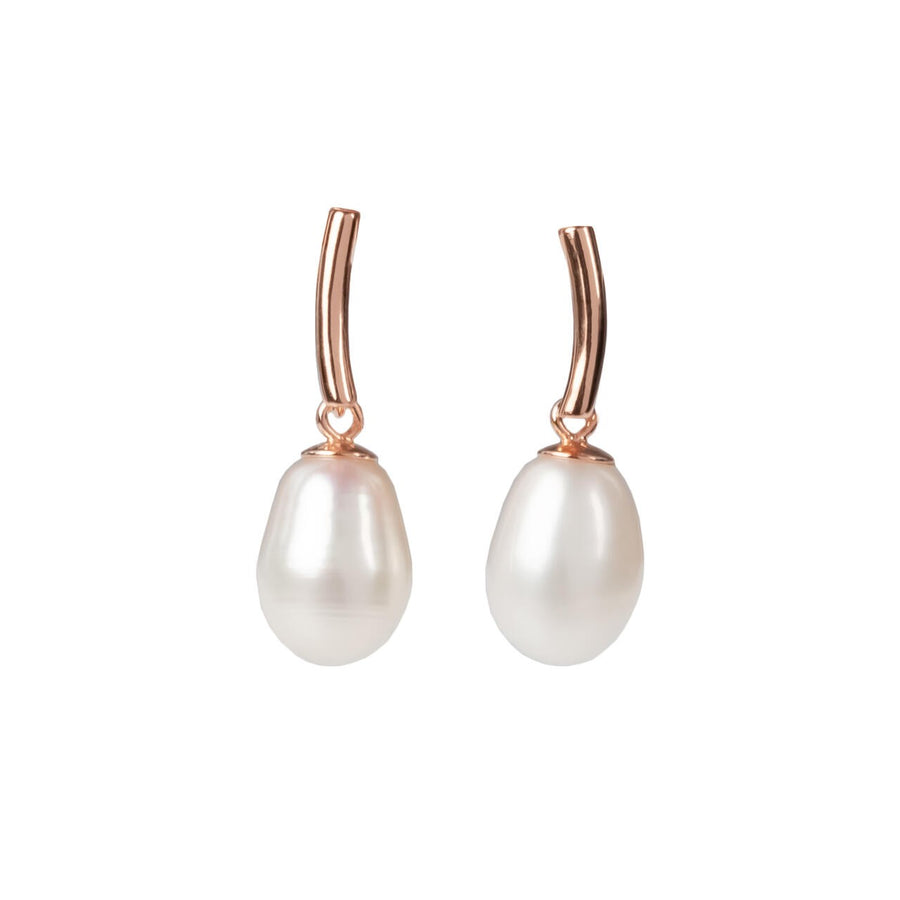 DayCharm Pearl Drop Ohrringe – Roségold und Silber