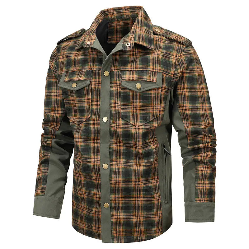 A.1 Herren Karierte Hemdjacke
